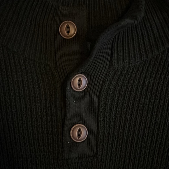 Black Quarter Button-up Knitted Sweater - Picture 4 of 4